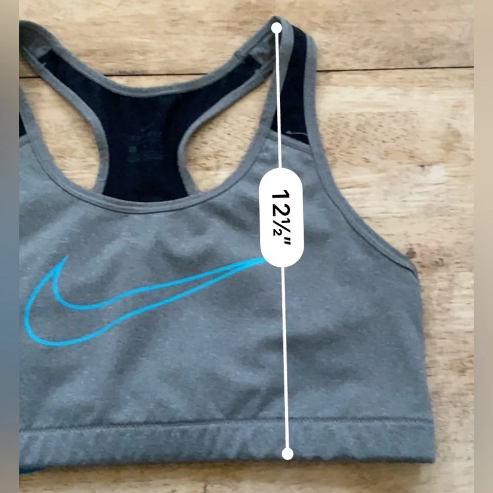 Nike Dri Fit Women’s Sz L Gray/Blue Classic Style Performance Sports‎ Bra